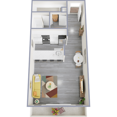 a floor plan of a one bedroom apartment