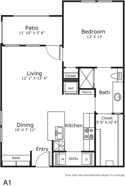 a floor plan of a bedroom apartment