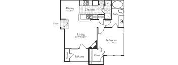 A black and white image of a floor plan for a home.