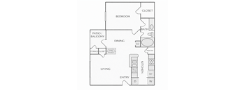 A black and white floor plan of a house with labeled rooms.