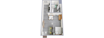 a floor plan of a studio apartment