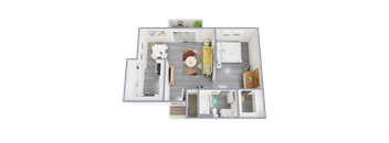 a floor plan of a one bedroom apartment with a bathroom and living room