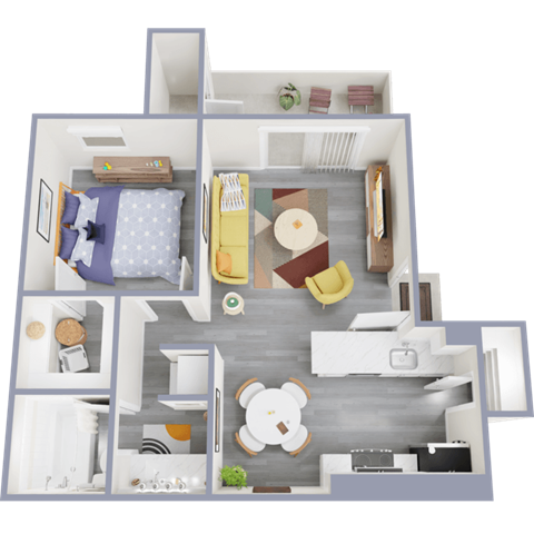 a floor plan of a 1 bedroom apartment