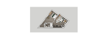 a1 floor plan  1 bedroom with 1 bath  129