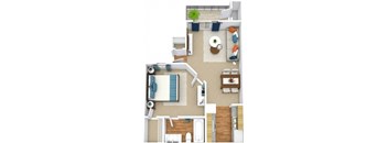 a floor plan of a one bedroom apartment