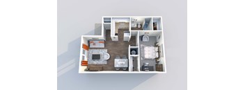 a floor plan of a 1 bedroom apartment