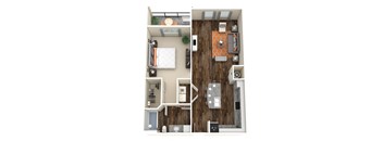 A2 Floorplan - one bed one bath