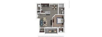 a floor plan of a 1 bedroom apartment