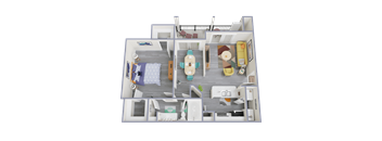 a floor plan of a 3 bedroom apartment