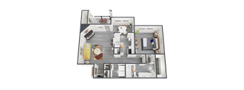a floor plan of a 1 bedroom apartment