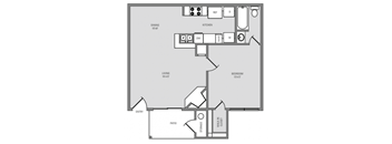 one bedroom one bathroom floor plan pearland apartment community