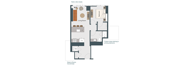 A diagram of a Viatrera Quartz Countertops layout.