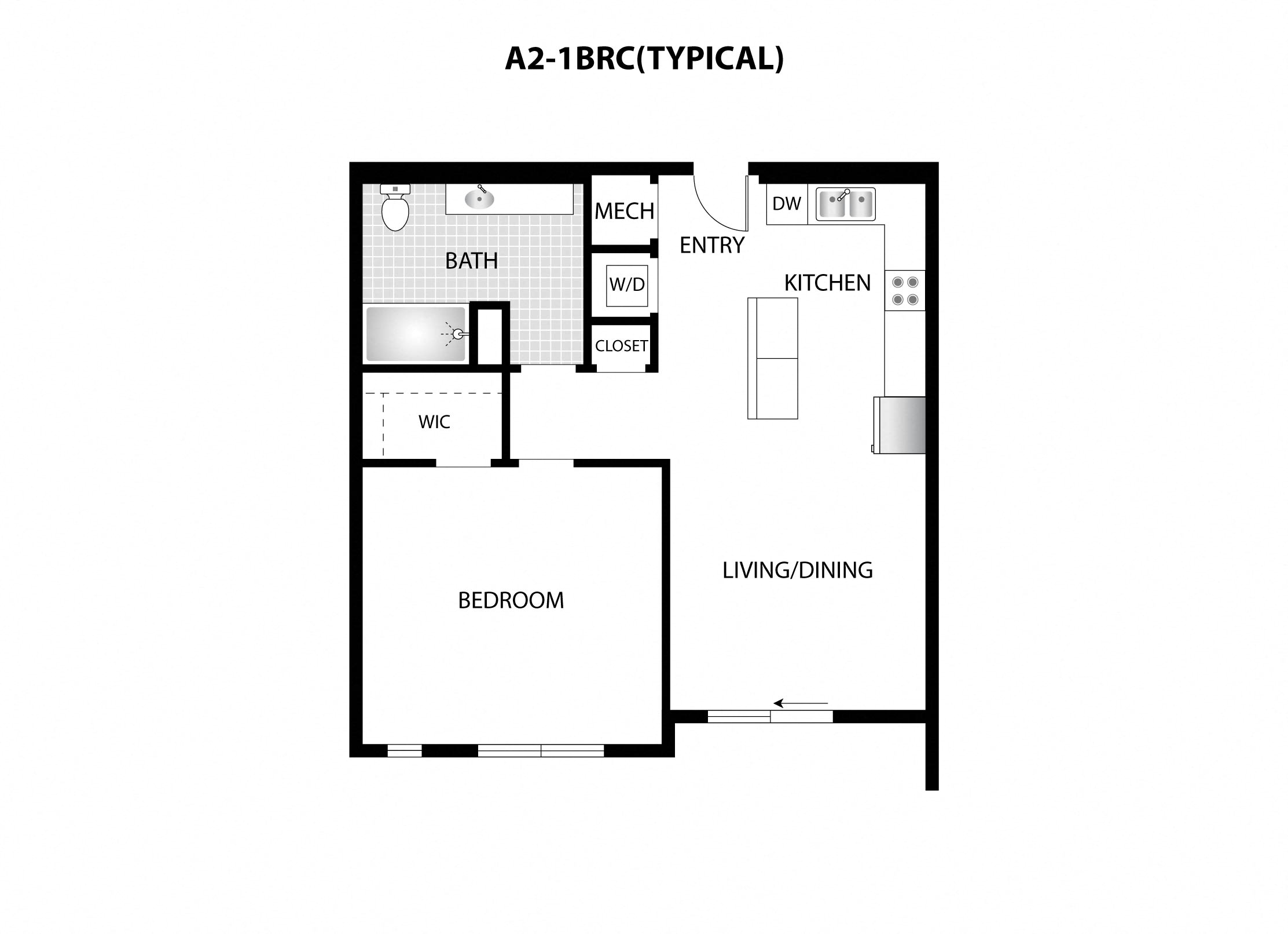 a floor plan of a house with a bedroom and a living room