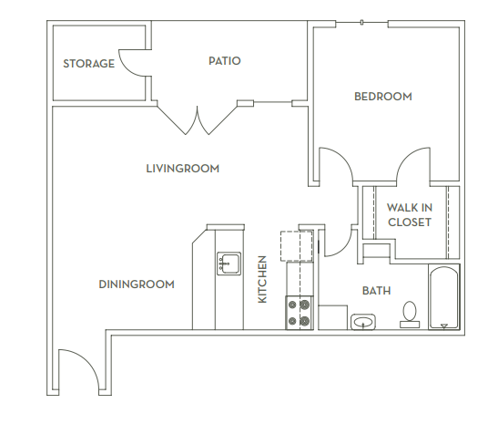 a floor plan of a house with a bedroom and a living room