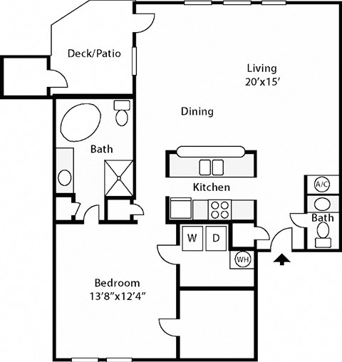 a floor plan of a bedroom apartment