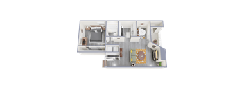 a floor plan of a 1 bedroom apartment