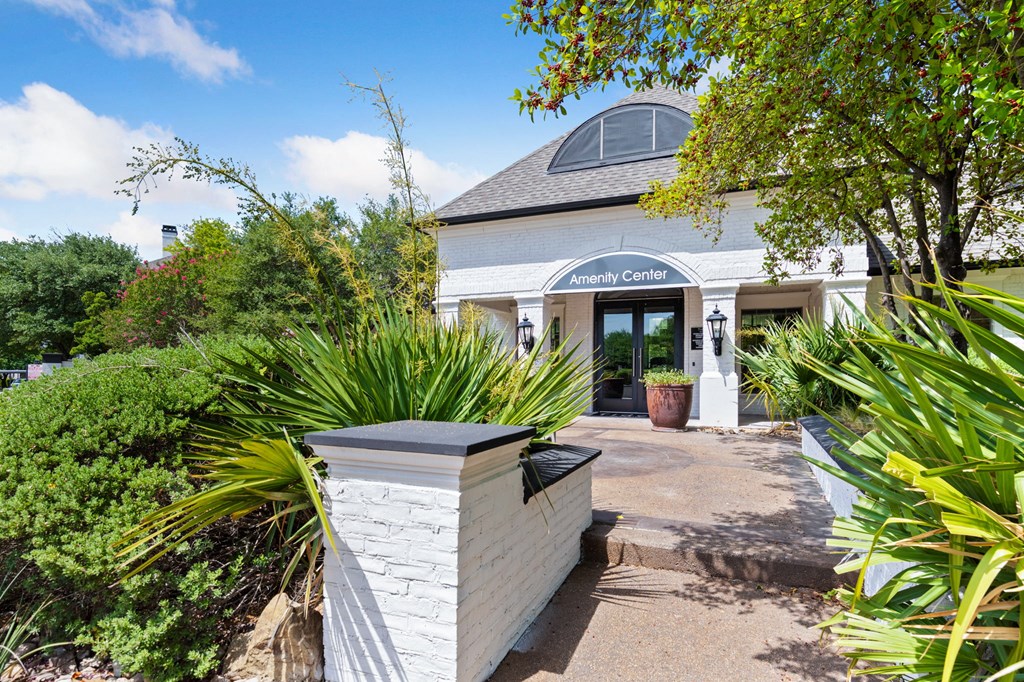 a view of the front of the garden center from the sidewalk