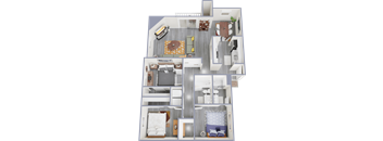 a floor plan of a 3 bedroom apartment