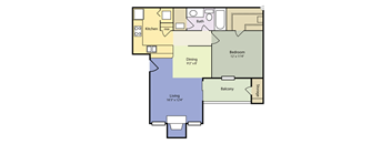 a floor plan of a two story house with a kitchen and a living room
