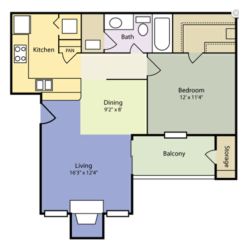 a floor plan of a two story house with a kitchen and a living room