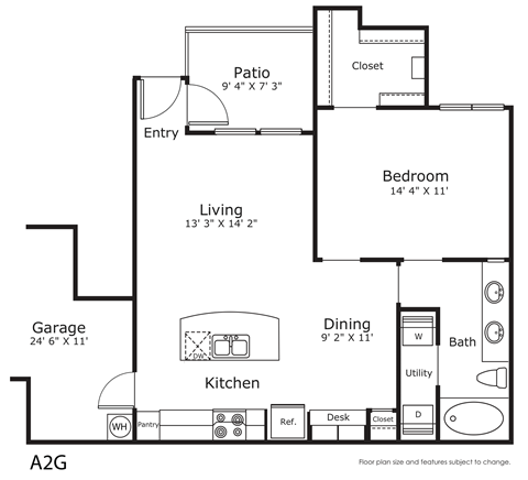 a floor plan of a bedroom apartment