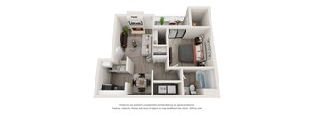 a 1 bedroom floorplan is shown in this illustration