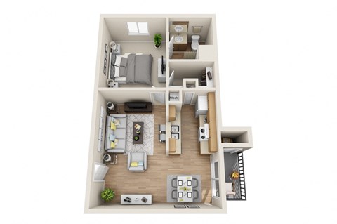 the interior of the house is decorated in 3d