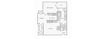 A black and white image of a floor plan for a house.