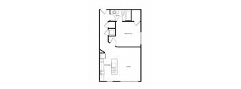 a floor plan of a 1 bedroom floor plan