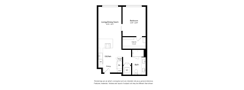 One Bedroom One Bathroom A1 Floor Plan Apartment North Scottsdale