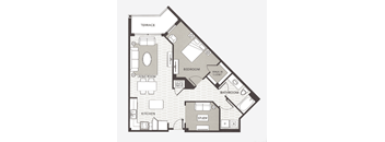 the apartments floor plan 1 bedroom 1190 sq ft