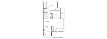 a floor plan of two bedroom apartment