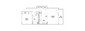 a floor plan of a house with a large living room