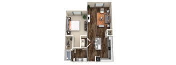 A3 Floorplan - one bed one bath