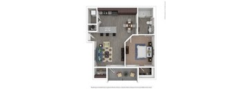 a floor plan of a 1 bedroom apartment