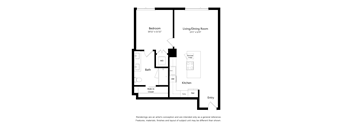 One Bedroom One Bathroom A1 Floor Plan Apartment North Scottsdale