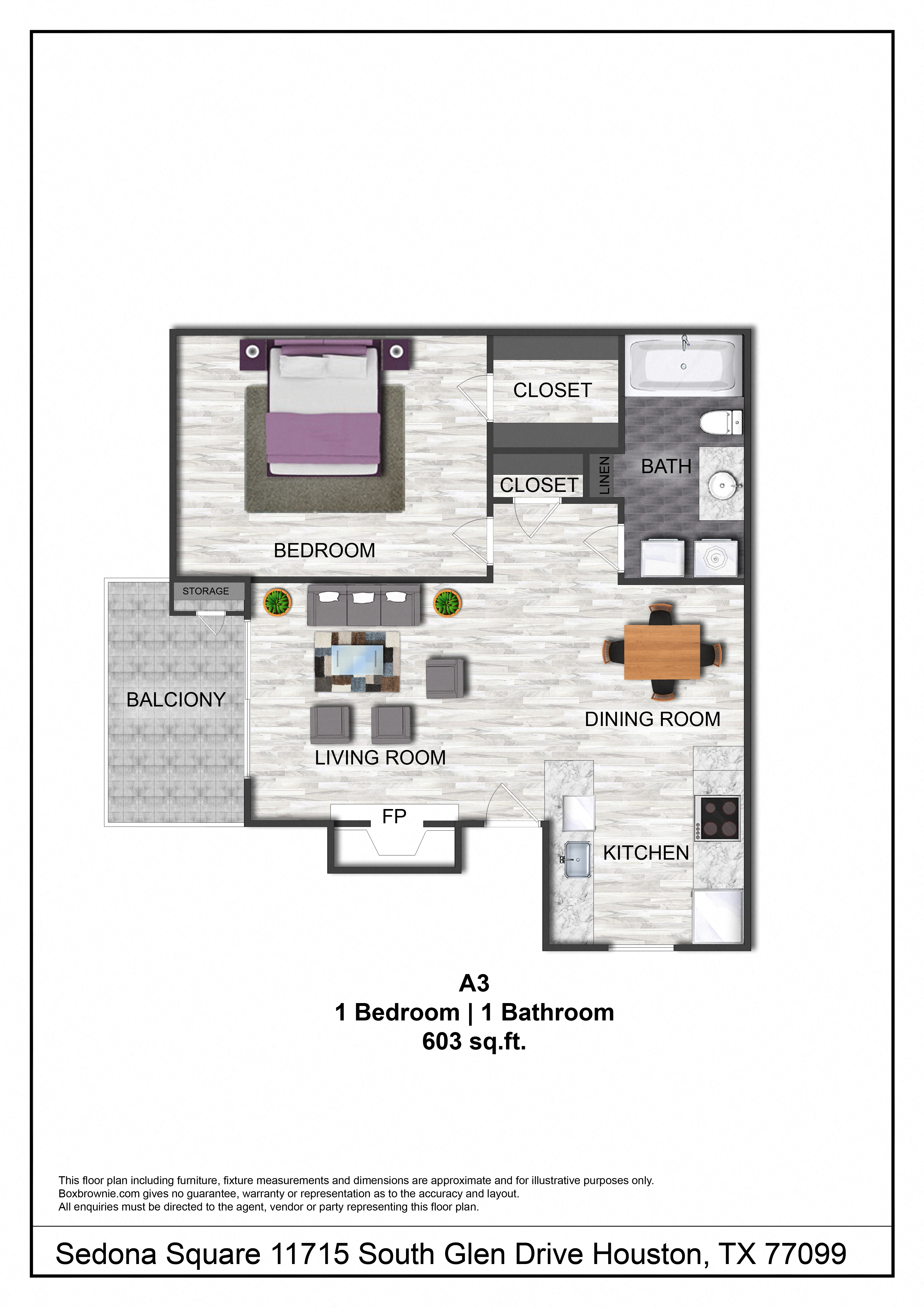 1 bed 1 bath sedona square