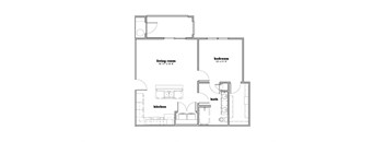 a floor plan of a 1 bedroom floor plan