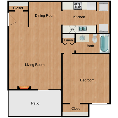 a floor plan of a two bedroom apartment