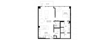 A black and white image of a house floor plan.