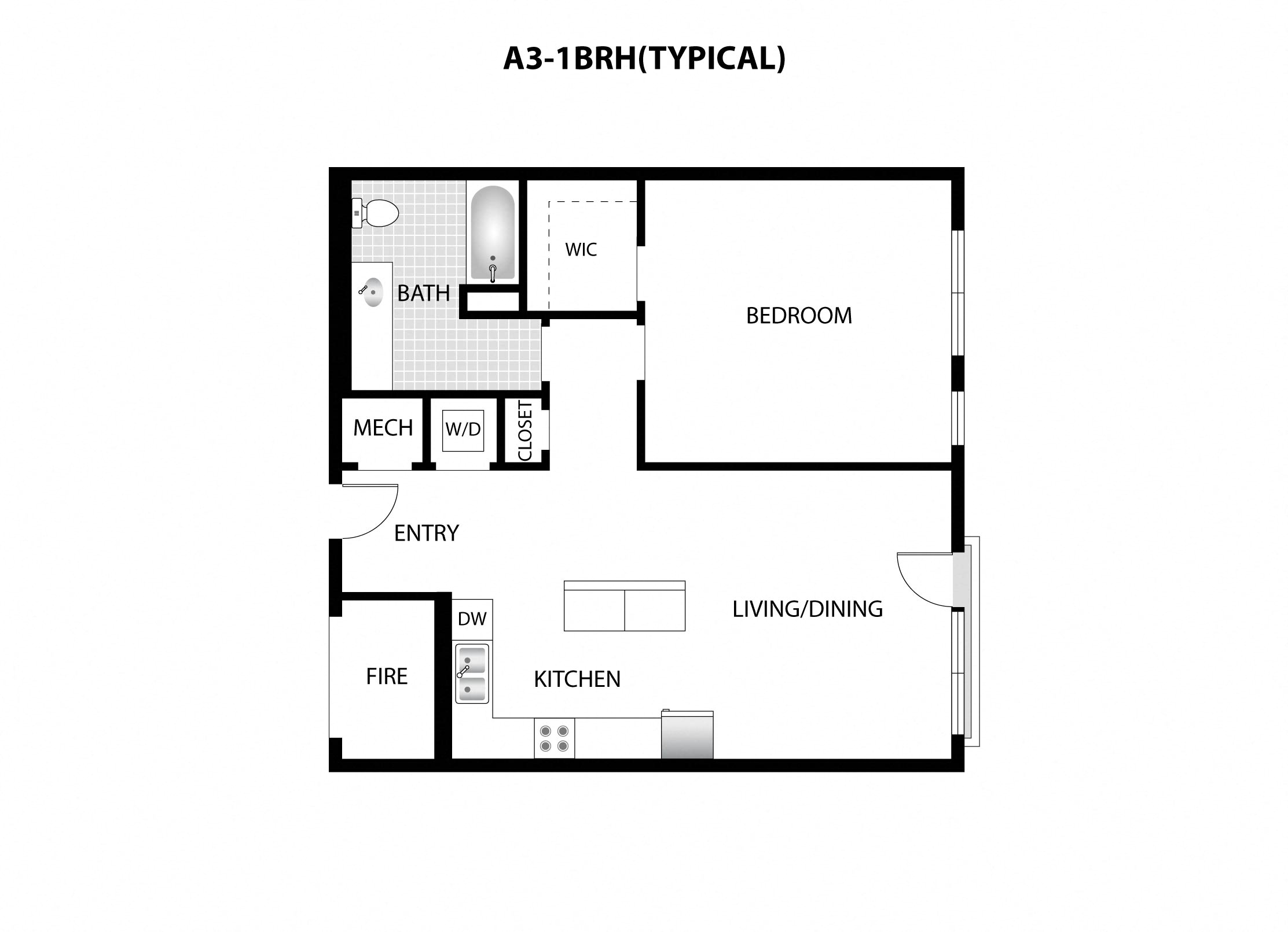 a floor plan of a house with a bedroom and a living room