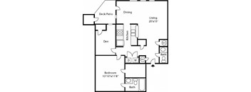 a floor plan of a house with a bedroom and a living room