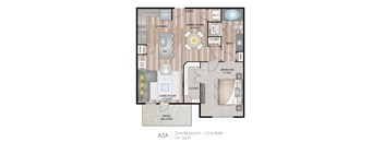 A3A One Bedroom | One Bath 741 Sq Ft.