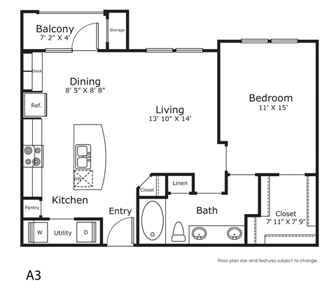 a floor plan of a bedroom apartment