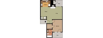 platform floor plan of a house with bedrooms and a living room