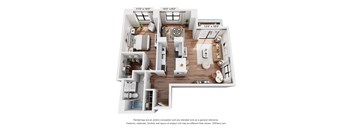 A 3D floor plan of a house with dimensions and a disclaimer at the bottom.