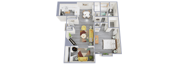 a 3d rendering of the clubhouse floor plan