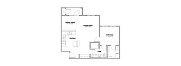 a floor plan of a 1 bedroom floor plan