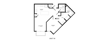 A black and white diagram of a house layout with labeled rooms.