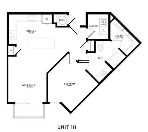 A black and white diagram of a house layout with labeled rooms.